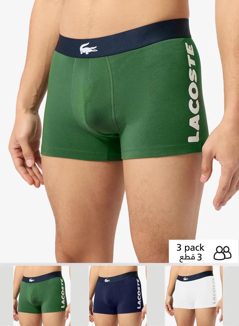 لاكوست ثلاث قطع بوكسرات قطنية مطبوعة قابلة للتمدد